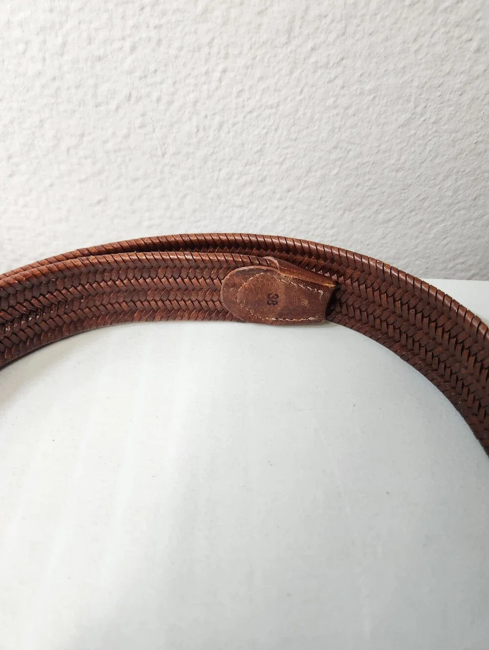 Bill Lavin Soft Collection Mens |38| Cognac Brown Woven Leather Belt